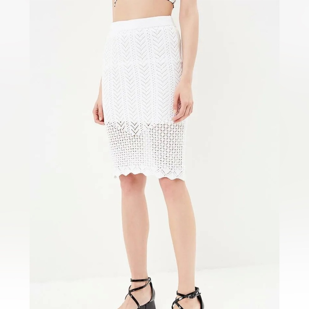 Topshop knit pool cover up skirt crochet